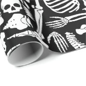 Halloween Skelettmuster Geschenkpapier (Rolleneckpunkt)