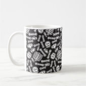 Halloween Skelettmuster Kaffeetasse (Links)