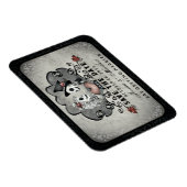 Halloween Skeletts Black Gray & Red Heart Magnet (Rechte Seite)