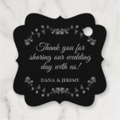 Halloween Skeletts Grau & Schwarz Danke Geschenkanhänger (Rückseite)