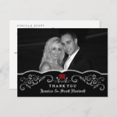 Halloween Skeletts Herz Foto Danke Postkarte (Vorne/Hinten)