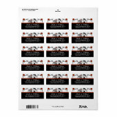 Halloween Skeletts Rote Rosen Adresse Adressaufkleber (Vorne)