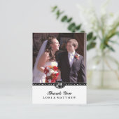 Halloween Skeletts Schwarz-weißes Foto Vielen Dank Postkarte (Stehend Vorderseite)