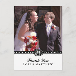 Halloween Skeletts Schwarz-weißes Foto Vielen Dank Postkarte