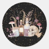 Halloween Skeletttränke Pilze Bläschen Runder Aufkleber (Vorderseite)