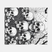 Halloween Skeltons Friedhof Grafik Fleecedecke (Vorderseite (Horizontal))