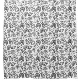 Halloween, Sketch der modernen menschlichen Anatom Duschvorhang