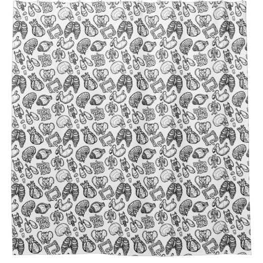 Halloween, Sketch der modernen menschlichen Anatom Duschvorhang (Vorderseite)