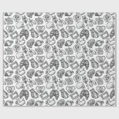 Halloween, Sketch der modernen menschlichen Anatom Geschenkpapier (Flach)