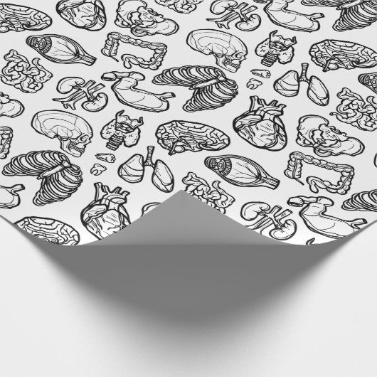 Halloween, Sketch der modernen menschlichen Anatom Geschenkpapier (Ecke)