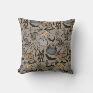 Halloween-Sketch: Vintag nahtlos Kissen