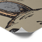 Halloween-Sketch: Vintag nahtlos Poster (Ecke)