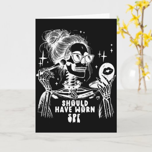 Halloween Skin Care Esthetician Skeleton Skin Esth Karte (Gelbe Blume)