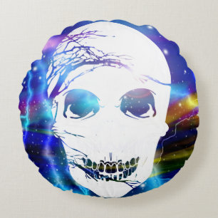 Halloween Skull #10 Rundes Kissen