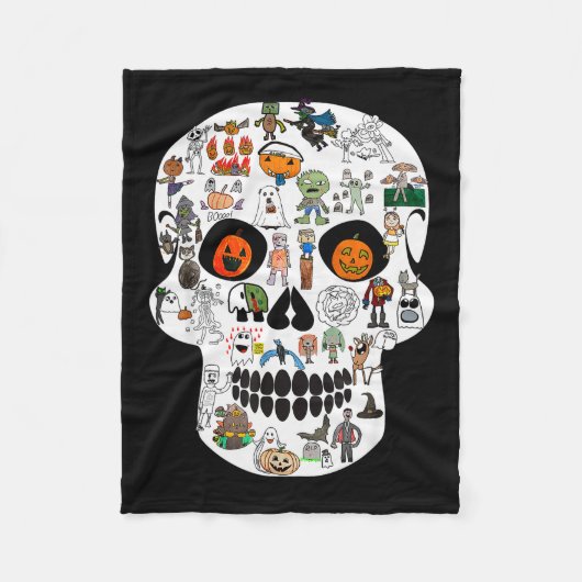 Halloween Skull 2025 Fleecedecke (Vorderseite)