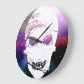 Halloween Skull #5 Große Wanduhr (Winkel)