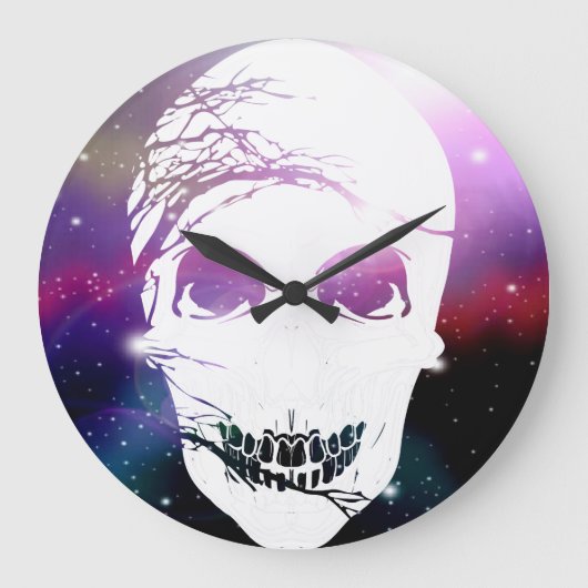 Halloween Skull #5 Große Wanduhr (Vorderseite)