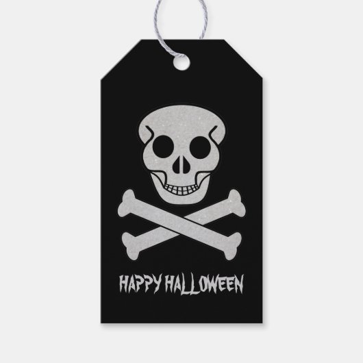 Halloween Skull and Bones Gift Tag Geschenkanhänger (Vorderseite)