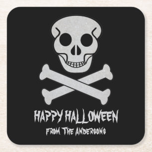 Halloween Skull and Bones Paper Untersetzer