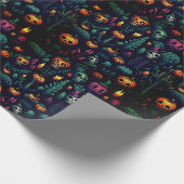 Halloween Skull and Garden Wiederholung Nahtloses Geschenkpapier (Ecke)