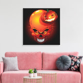 Halloween Skull and Pumpkin Canvas Print Leinwanddruck (Insitu (Wohnzimmer))