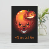 Halloween Skull and Pumpkin Einladung (Stehend Vorderseite)