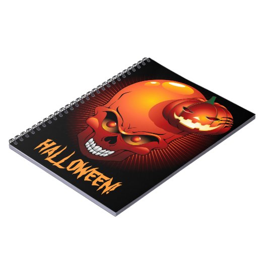 Halloween Skull and Pumpkin Notebook Notizblock (Linke Seite)