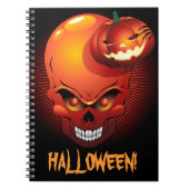 Halloween Skull and Pumpkin Notebook Notizblock (Vorderseite)