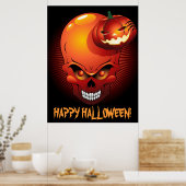 Halloween Skull and Pumpkin Poster (Küche)