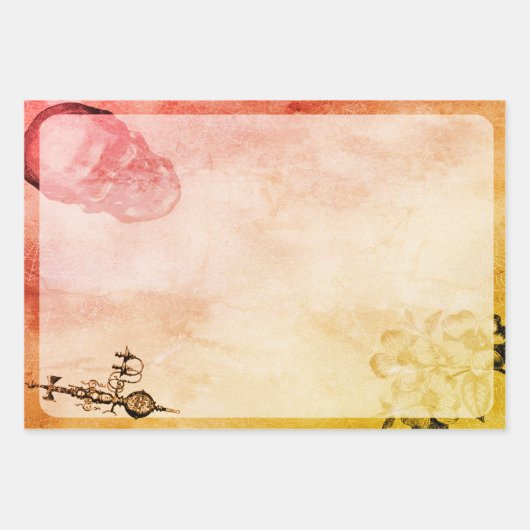 Halloween Skull and Spider Web Beängstigend Epheme Geschenkpapier Set (Vorderseite 3)