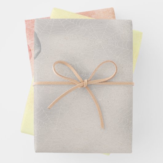 Halloween Skull and Spider Web Beängstigend Epheme Geschenkpapier Set (Beispiel)