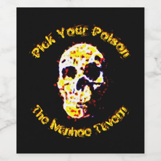 Halloween Skull Beängstigendes Party Weine oder Bi Weinetikett (Einzelnes Label)