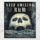 Halloween Skull Behielt Lächeln Rum Weinetikett (Einzelnes Label)