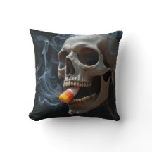Halloween Skull Biting Candy Corn