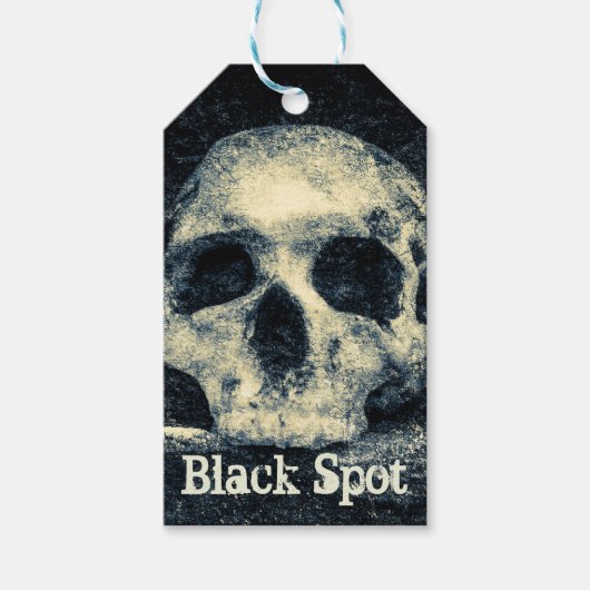 Halloween Skull Black Spot Geschenkanhänger (Vorderseite)