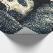 Halloween Skull Black Spot Geschenkpapier (Ecke)