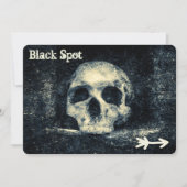 Halloween Skull Black Spot Pirate Party Einladung (Vorderseite)