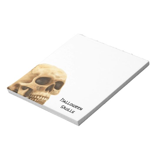 Halloween Skull Bone Notizblock (Rotiert)