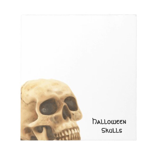 Halloween Skull Bone Notizblock (Vorderseite)