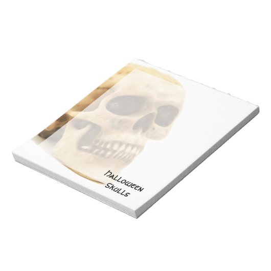 Halloween Skull Bone Notizblock (Rotiert)