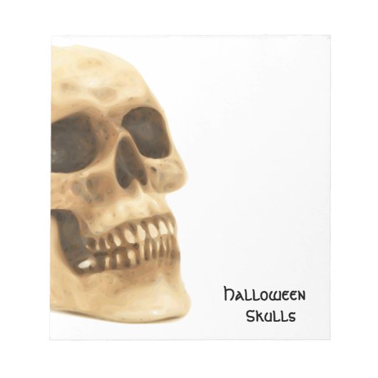 Halloween Skull Bone Notizblock (Vorderseite)