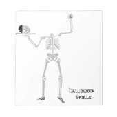 Halloween Skull Bone Skeleton Notizblock (Vorderseite)