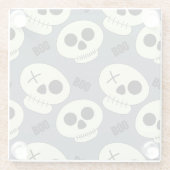 Halloween Skull, Boo Childish Design. Glasuntersetzer (Rückseite)