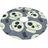 Halloween Skull, Boo Childish Design. Polyester Weihnachtsbaumdecke (Schrägansicht)