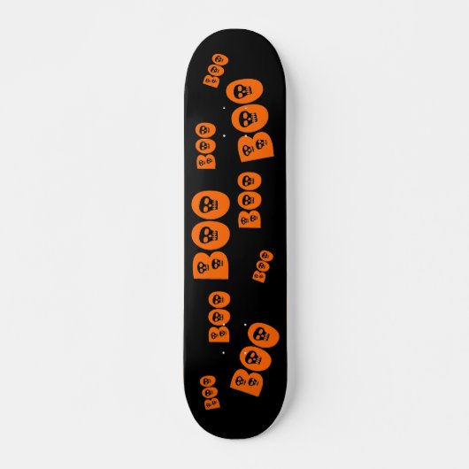 Halloween Skull "Boo" Skateboard (Vorne)