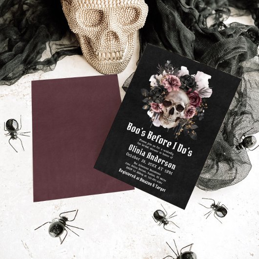 Halloween Skull Boo's Before I Do's Brautparty Einladung