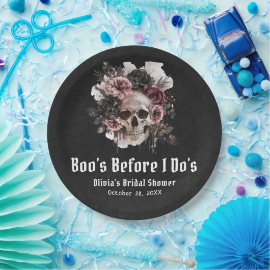 Halloween Skull Boo's Before I Do's Brautparty Pappteller (Party)