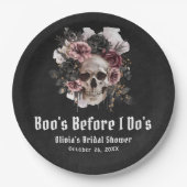 Halloween Skull Boo's Before I Do's Brautparty Pappteller (Vorderseite)