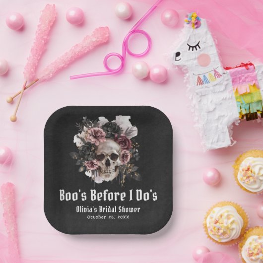 Halloween Skull Boo's Before I Do's Brautparty Pappteller (Party)