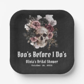 Halloween Skull Boo's Before I Do's Brautparty Pappteller (Vorderseite)